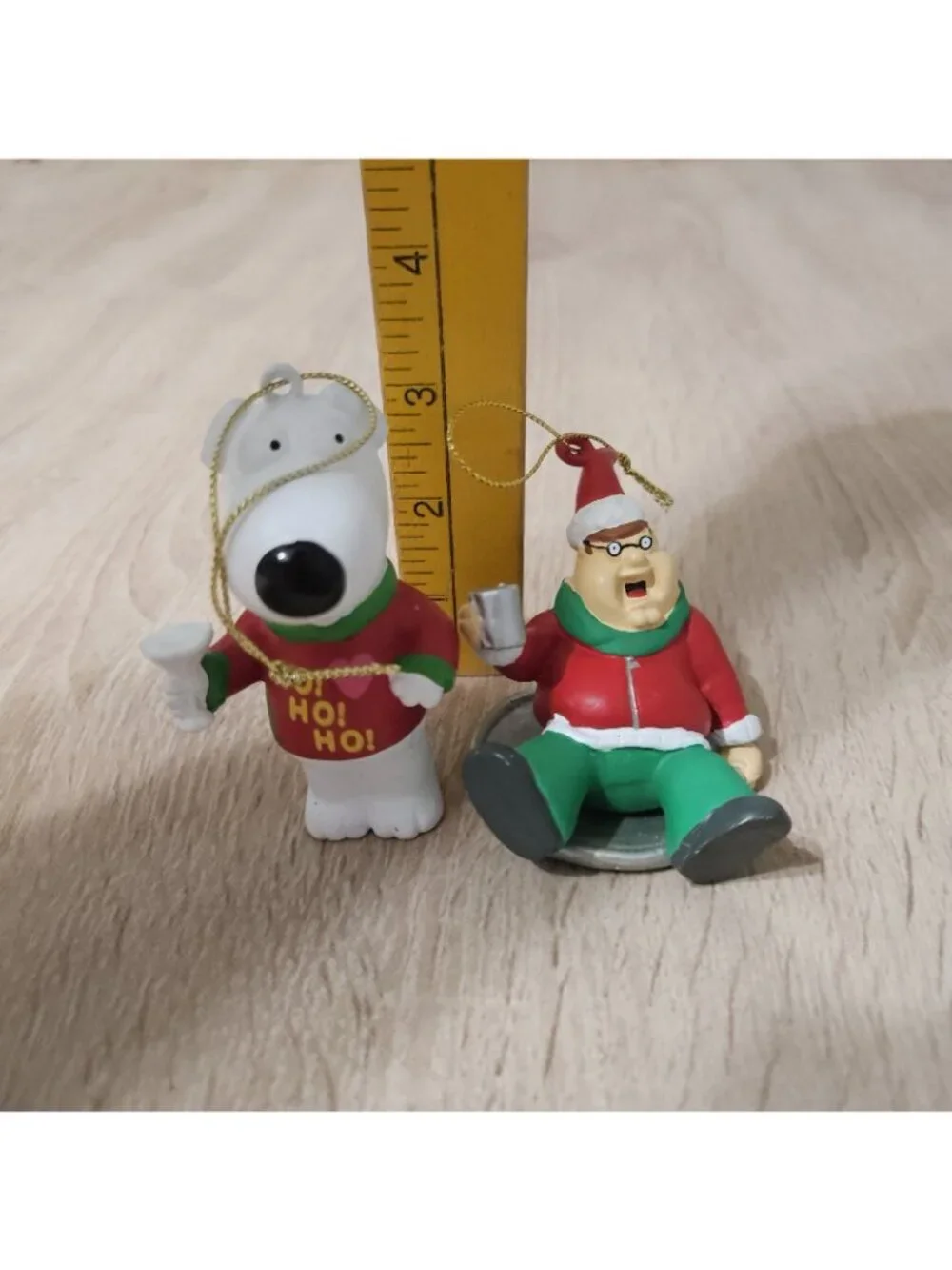 Set Of 2 Family Guy Christmas Ornaments Brian & Peter Griffin